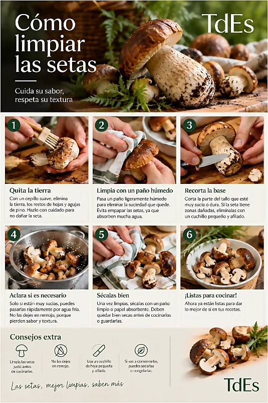 Como limpiar bien las setas. Cursos de cocina profesional