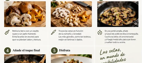 Como cocinar las setas. Cursos de cocina para principiantes