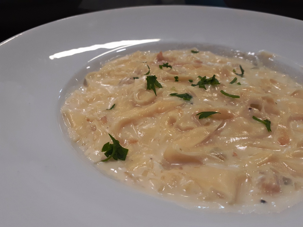 Pappardelle con bacalao