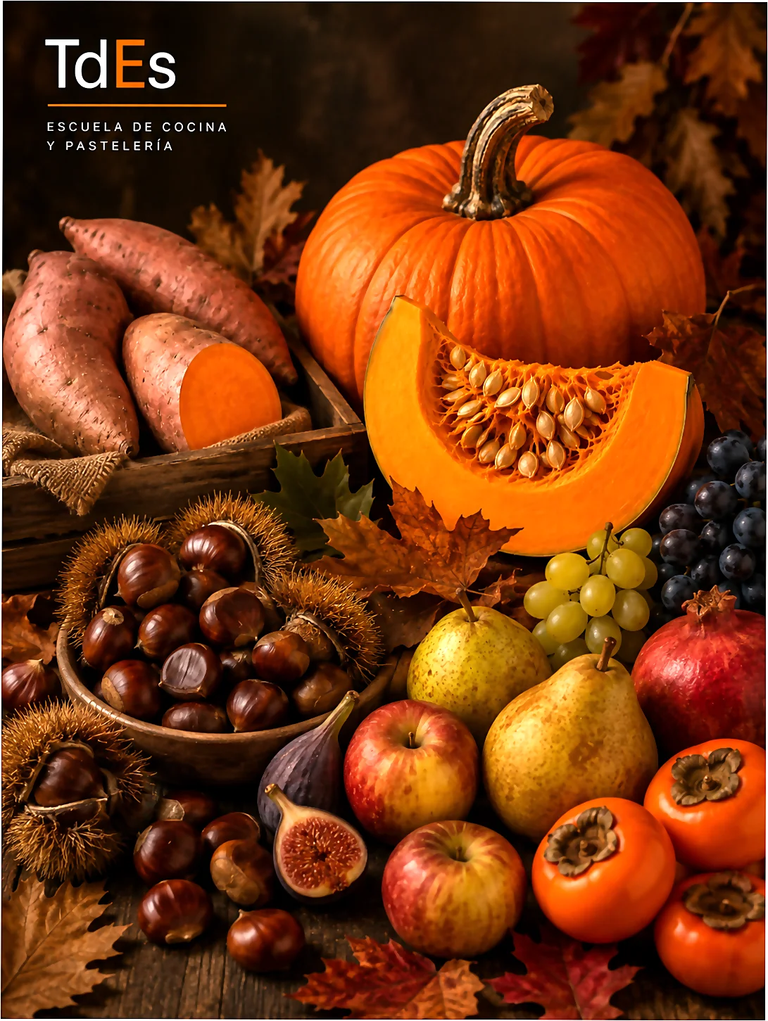Castañas y frutas de otoño