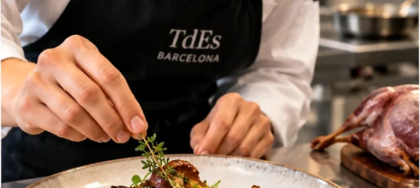Elaboración culinaria con setas de temporada en la formación gastronómica de otoño