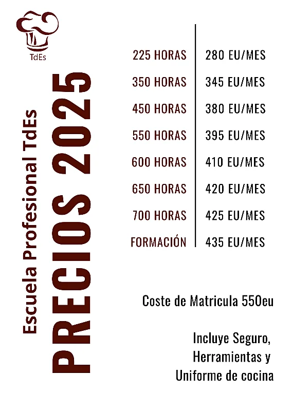 Precios Cursos Profesionales 2025