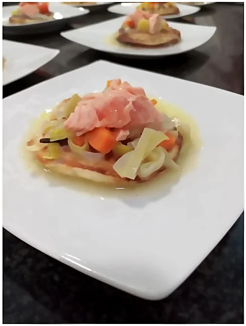 Blinis con salmón Blinis con salmón