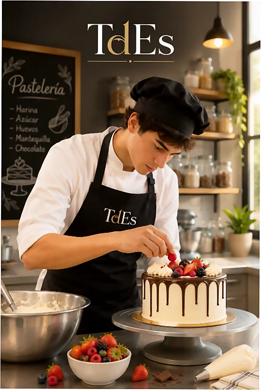 Estudiante de pastelería en los cursos de repostería de TdEs Barcelona