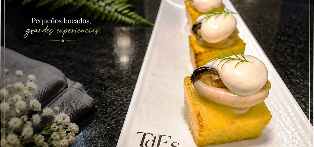 Patatas con mejillones en escabeche. Menu degustación expres