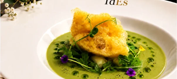 Sopa fria de manzana, pepino y rucola