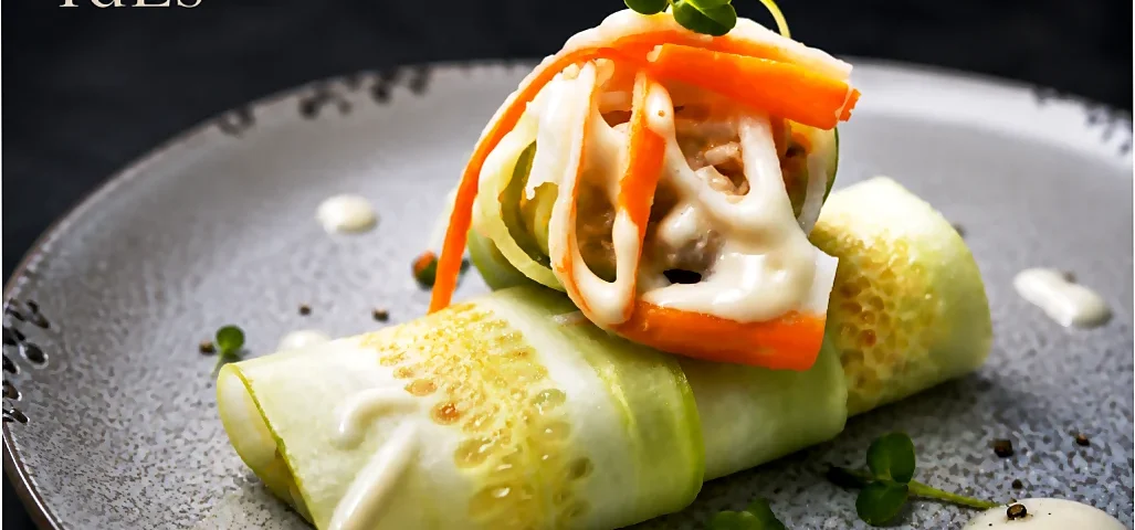 Rollito de pepino. Receta elaborada por los estudiantes de los cursos de cocina