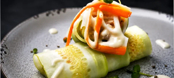 Rollito de pepino. Receta elaborada por los estudiantes de los cursos de cocina